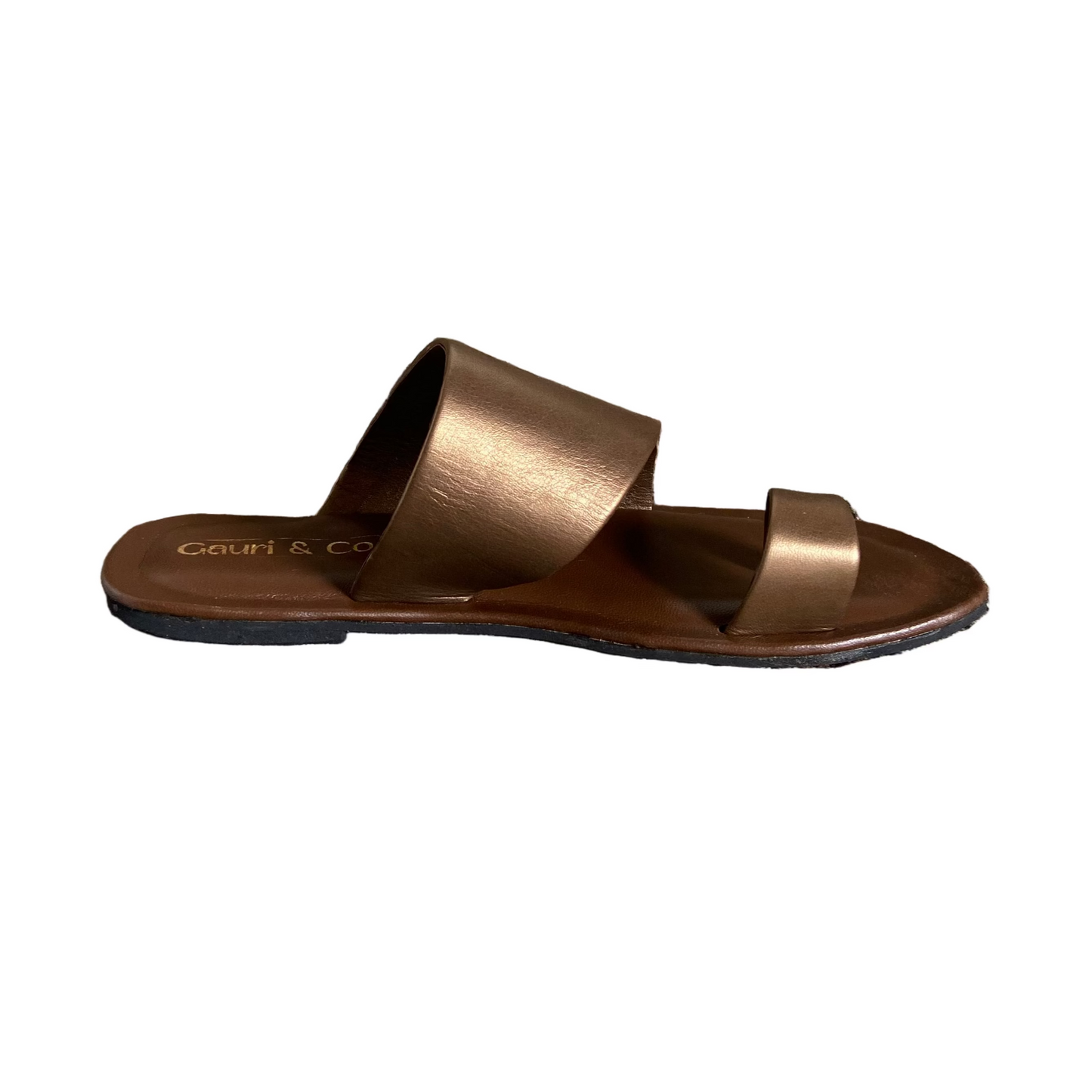 'Oro' Antique Gold & Brown Leather Handcrafted Toe-Ring Sandals