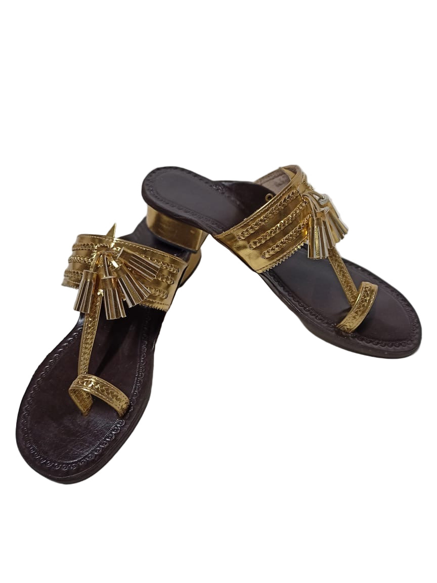 Kolhapuri Tassel Block Heel