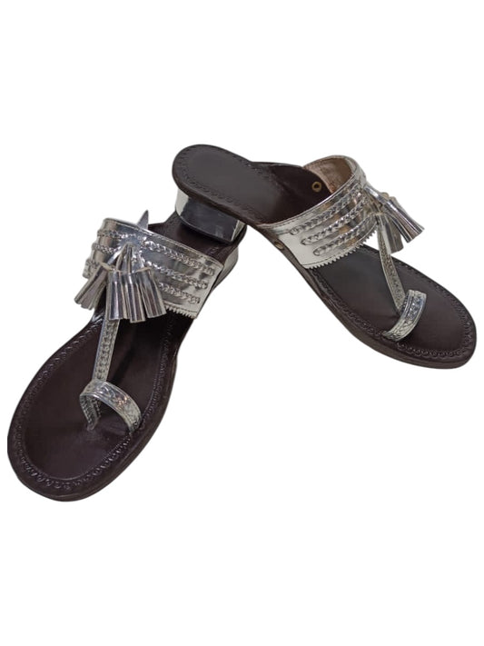 Kolhapuri Tassel Block Heel